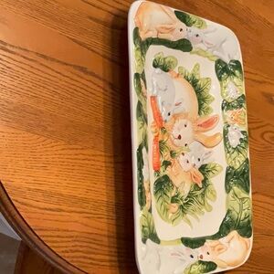 Ceramic Bunny Serving Platter